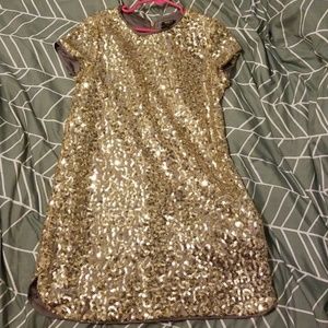 Girls gold sequin dress